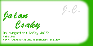 jolan csaky business card