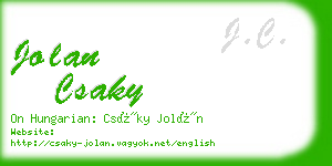 jolan csaky business card